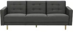 3-Sitzer-Sofa Jasmin Anthrazit Flachgewebe mit Schlaffunktion