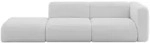 SOFA Ottomane Rechts MIRA-S3 296x89x70 Hellgrau Boucl&eacute;
