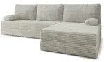 ECKSOFA ANKO modulares Boneless Sofa mit Schlaffunktion Hellgrau Kordstoff