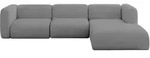 ECKSOFA Ottomane Rechts MIRA-L2 318x179x89 Grau Velours