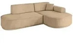 ECKSOFA Ottomane Rechts MARI-L1-v3 - 243x171x83 cm Taupe Velours