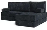 ECKSOFA NOTIA modulares Boneless Sofa mit Schlaffunktion Schwarz Kordstoff