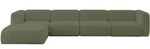 ECKSOFA Ottomane Links MIRA-L3 409x179x70 Gr&uuml;n Boucl&eacute;