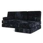 ECKSOFA NOTIA modulares Boneless Sofa mit Schlaffunktion Schwarz Kordstoff