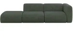 SOFA Ottomane Rechts MIRA-S3 296x89x70 Gr&uuml;n Velours