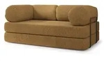 BETTSOFA EIREN aus Schaumstoff Bucle-Stoff Orange Schlaffunktion