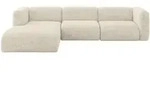 ECKSOFA Ottomane Links MIRA-L2 318x179x89 Creme Velours