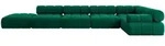 ECKSOFA modulares Sofa Felto-L3 - 475x190x70 cm Dunkelgr&uuml;n Velours