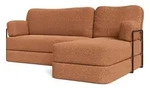 ECKSOFA SABI modulares Boneless Sofa mit Schlaffunktion Orange Boucle-Stoff