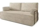 BETTSOFA SILAR aus Schaumstoff Kordstoff Creme Schlaffunktion