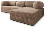 ECKSOFA ETERA modulares Boneless Sofa mit Schlaffunktion Beige Kordstoff