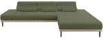 ELEKTRISCHES ECKSOFA Rechts MONA 316x205x85 Gr&uuml;n Boucl&eacute;