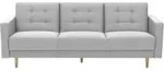 3-Sitzer-Sofa Jasmin Hellgrau Flachgewebe mit Schlaffunktion