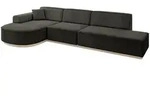 ECKSOFA Ottomane Links ARRIO-L2 - 328x171x83 cm Schwarz