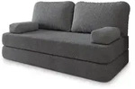 BETTSOFA NIKSI aus Schaumstoff Bucle-Stoff Grau Schlaffunktion