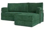ECKSOFA NOTIA modulares Boneless Sofa mit Schlaffunktion Gr&uuml;n Kordstoff