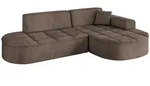 ECKSOFA Ottomane Rechts TARO-L1 - 243x171x79,5 cm Braun