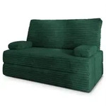 BETTSOFA LADIA aus Schaumstoff Kordstoff Gr&uuml;n Schlaffunktion