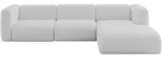 ECKSOFA Ottomane Rechts MIRA-L2 318x179x89 Hellgrau Boucl&eacute;