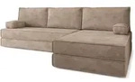 ECKSOFA ANKO modulares Boneless Sofa mit Schlaffunktion Beige Kordstoff