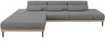 ELEKTRISCHES ECKSOFA Links MONA 316x205x85 Grau Velours