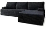 ECKSOFA ANKO modulares Boneless Sofa mit Schlaffunktion Schwarz Kordstoff