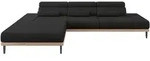 ELEKTRISCHES ECKSOFA Links MONA 316x205x85 Schwarz Velours