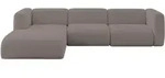 ECKSOFA Ottomane Links MIRA-L2 318x179x89 Braun Boucl&eacute;