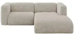 ECKSOFA Ottomane Rechts MIRA-L1 227x179x89 Beige Velours