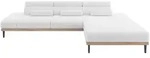 ELEKTRISCHES ECKSOFA Rechts MONA 316x205x85 Wei&szlig; Boucl&eacute;