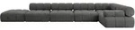 ECKSOFA modulares Sofa Felto-L3 - 475x190x70 cm Dunkelgrau Velours
