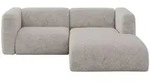 ECKSOFA Ottomane Rechts MIRA-L1 227x179x89 Hellgrau Velours