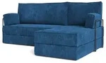 ECKSOFA NOTIA modulares Boneless Sofa mit Schlaffunktion Blau Kordstoff