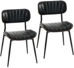 ESSZIMMERST&Uuml;HLE 2er Set Kunstleder Formholz Schwarz