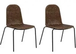 ESSZIMMERSTUHL 2er-Set Rattan Dunkelbraun Roxton