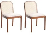 ESSZIMMERSTUHL 2er-Set Stoff Braun/Beige Edina