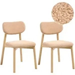 ESSZIMMERSTUHL 2er-Set Boucl&eacute; Hellbraun/Beige Mills