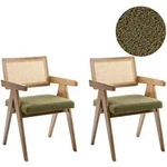 ESSZIMMERSTUHL 2er Set Holz Braun/Gr&uuml;n Ava