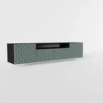LOWBOARD ROVA 200/41/40 cm, H&auml;ngender TV-Schrank Schwarz / Gr&uuml;n
