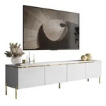 TV-SCHRANK CELINE GLOSS 200 cm auf gerade goldenen F&uuml;&szlig;en