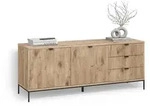 LOWBOARD Aterno Viking Oak 150 x 60 cm mit 3 Schubladen, 2 T&uuml;ren