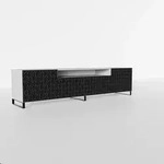 LOWBOARD ROVA 200/41/40 cm, Stand-TV-Schrank Wei&szlig; / Schwarz