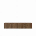 LOWBOARD LIVO 200/41/40 cm, H&auml;ngender TV-Schrank Wei&szlig; / Eichefarben