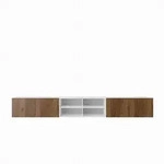 LOWBOARD CAVA 300/41/40 cm, H&auml;ngender TV-Schrank Wei&szlig; / Eichefarben
