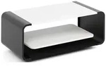 COUCHTISCH Sora in Wei&szlig; mit abgerundetem schwarzem Metallgestell 100/50/41 cm