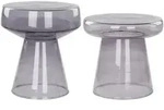 BEISTELLTISCH 2er-Set Rauchglas grau rund Laguna/Caldera