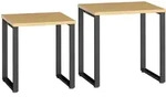 COUCHTISCH 2er Set Spanplatte Metall Naturholz