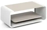 COUCHTISCH Sora in Kaschmir mit abgerundetem wei&szlig;em Metallgestell 100/50/41 cm