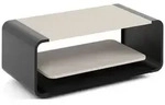 COUCHTISCH Sora in Kaschmir mit abgerundetem schwarzem Metallgestell 100/50/41 cm