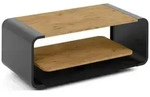 COUCHTISCH Sora in Lancelot Eiche mit abgerundetem schwarzem Metallgestell 100/50/41
